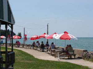 Rudy’s Lakeside Drive-in in Oswego offers fresh fish and a variety of other options, plus great views of Lake Ontario. 