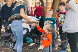 Snake petting at Fort Rickey Discovery Zoo in Rome. The place is more of a mash-up of petting zoo and farm than a traditional zoo.