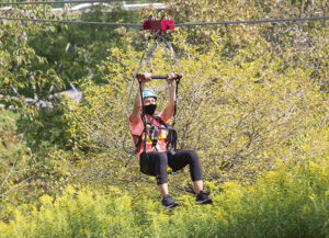 The guided zip line tours offered by Greek Peak Mountain Resort feature four dual zip lines, the highest exceeding 65 feet!
